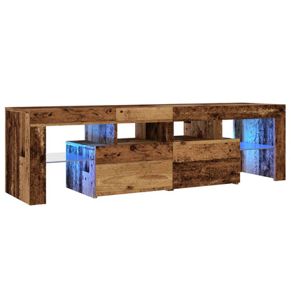 Mobile Porta TV con LED Legno Antico 140x36,5x40 cm Multistrato