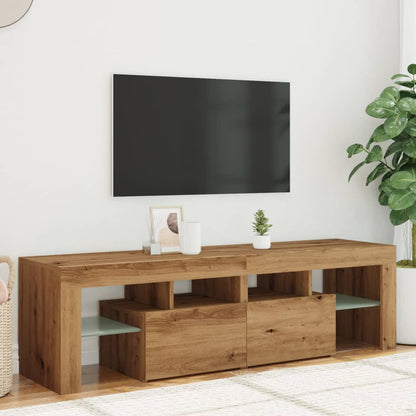 Mobile Porta TV con LED Artigianale 140x36,5x40 cm Multistrato