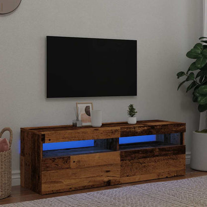 Mobile Porta TV con LED Legno Antico 120x35x40 cm Multistrato