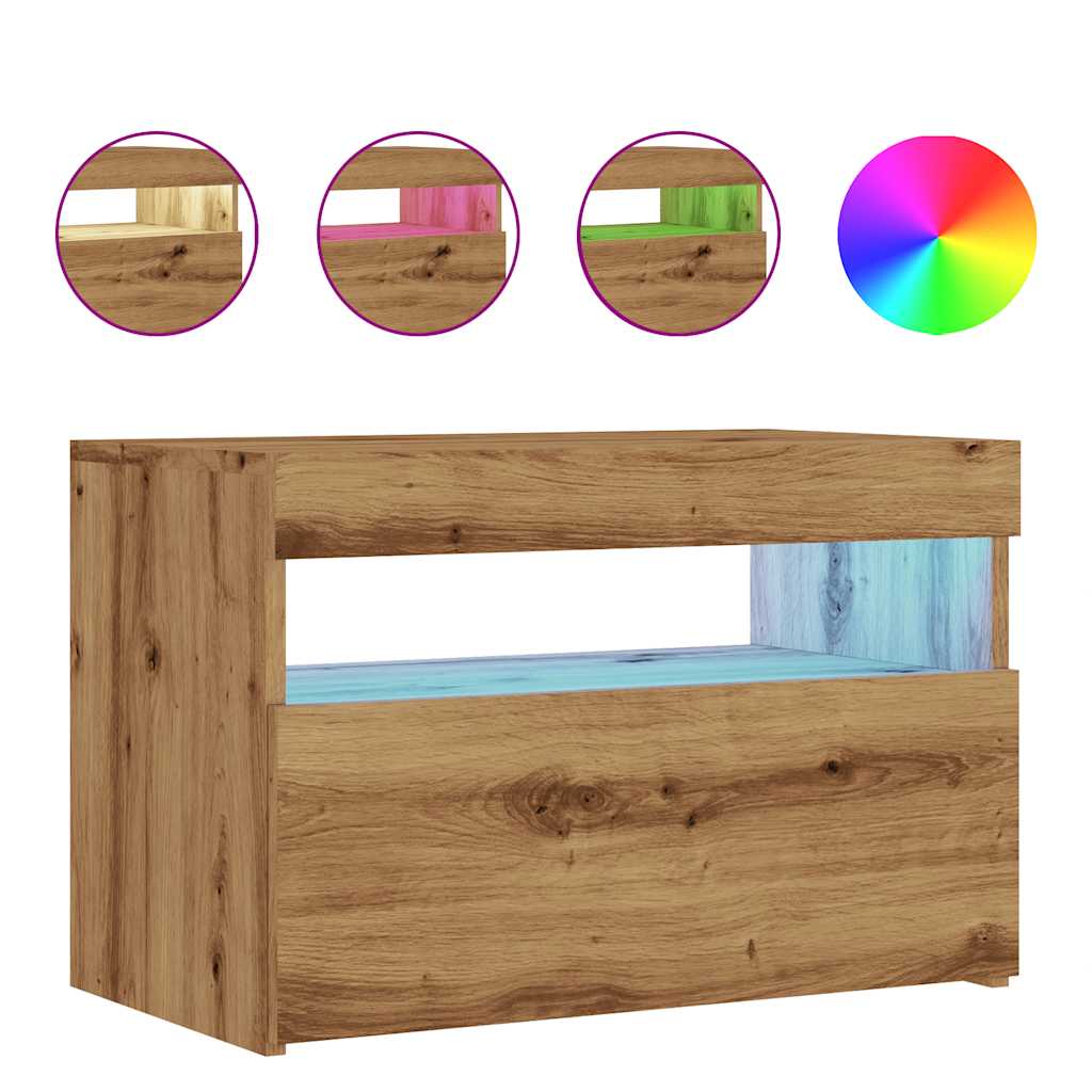 Mobile Porta TV con LED Artigianale 60x35x40 cm Multistrato