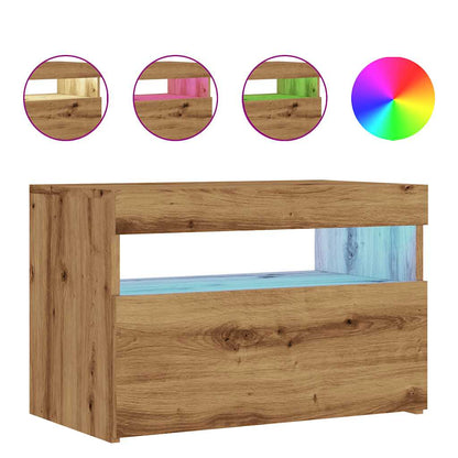 Mobile Porta TV con LED Artigianale 60x35x40 cm Multistrato