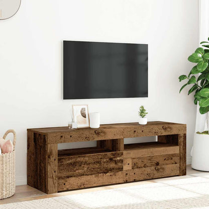 Mobile Porta TV con LED Legno Antico 120x35x40 cm Multistrato