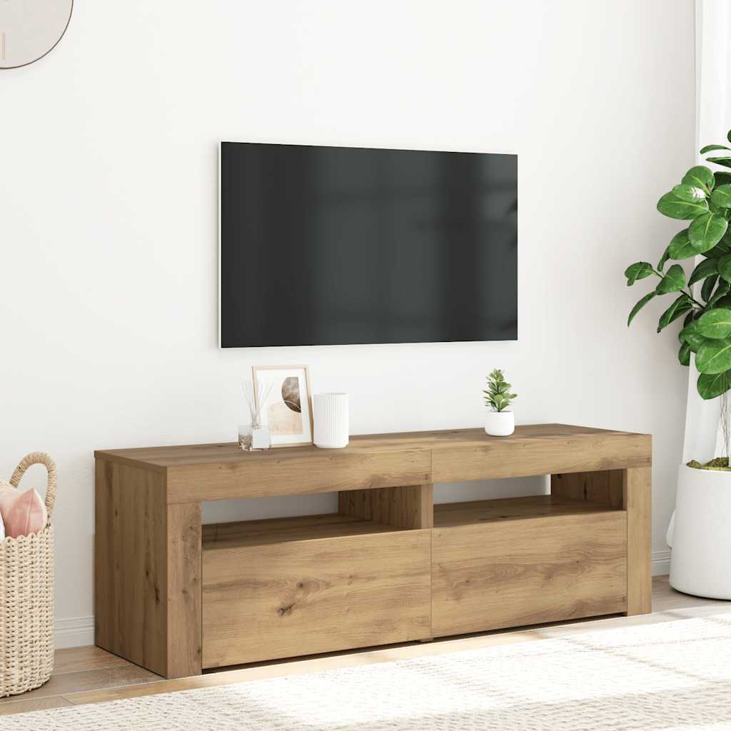 Mobile Porta TV con LED Artigianale 120x35x40 cm Multistrato