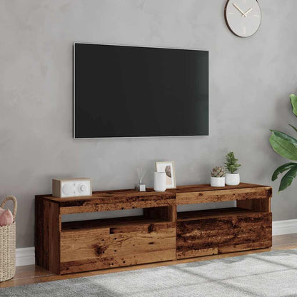 Mobili Porta TV con LED 2 pz Legno Antico in Legno Multistrato