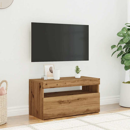 Mobile Porta TV con LED Artigianale 75x35x40 cm Multistrato