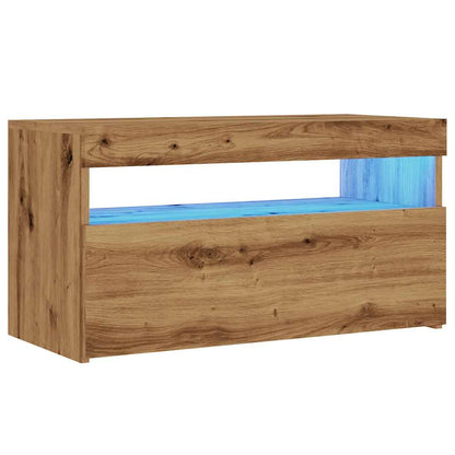 Mobili Porta TV con LED 2 pz Artigianale in Legno Multistrato