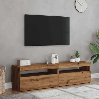 Mobili Porta TV con LED 2 pz Artigianale in Legno Multistrato