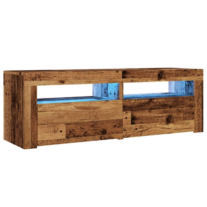 Mobile Porta TV con LED Legno Antico 120x35x40 cm Multistrato