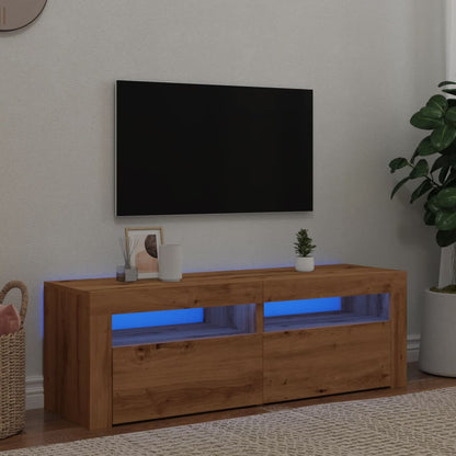 Mobile Porta TV con LED Artigianale 120x35x40 cm Multistrato