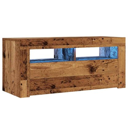 Mobile Porta TV con LED Legno Antico 90x35x40 cm Multistrato