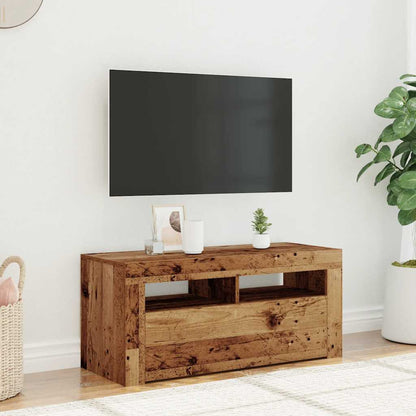 Mobile Porta TV con LED Legno Antico 90x35x40 cm Multistrato