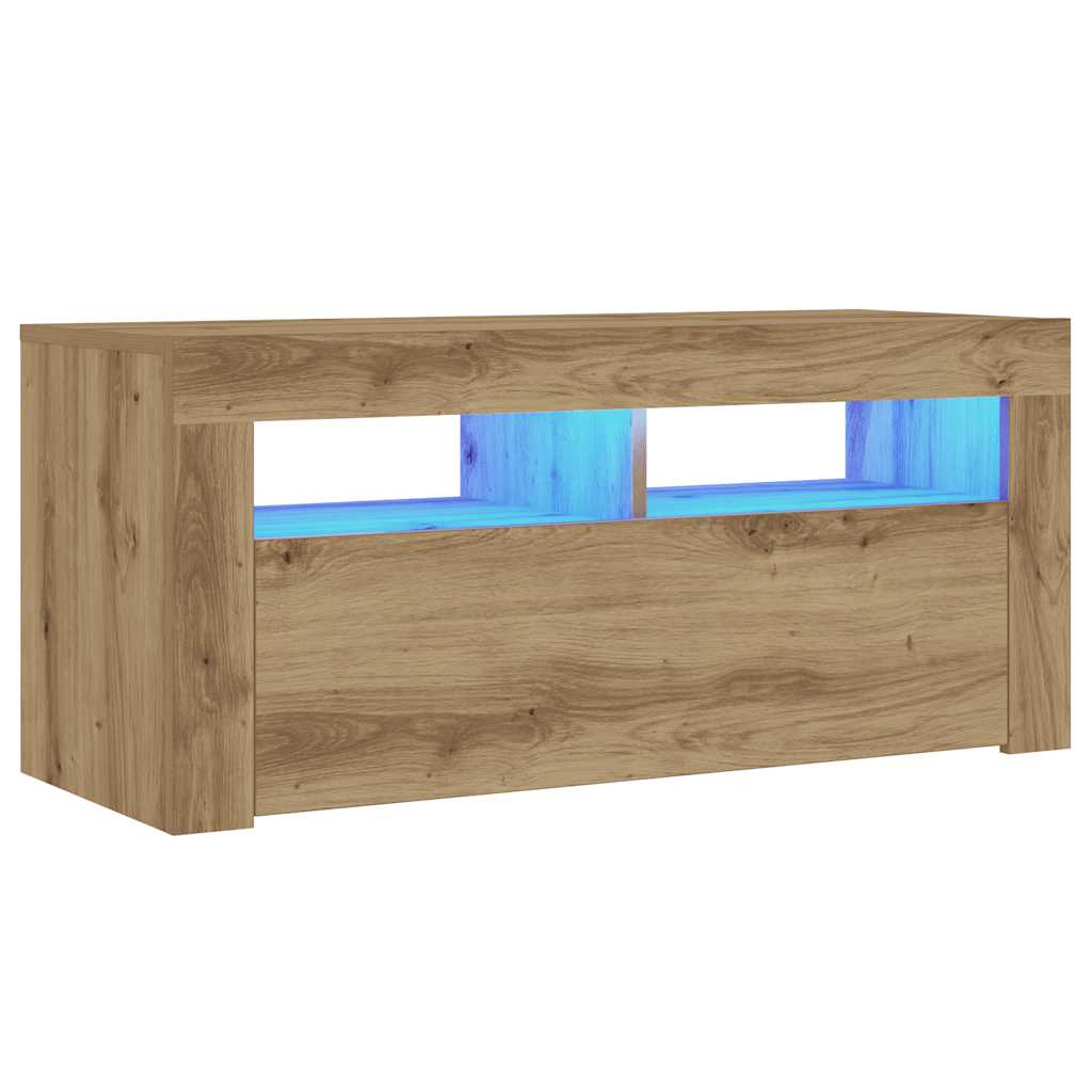 Mobile Porta TV con LED Artigianale 90x35x40 cm Multistrato