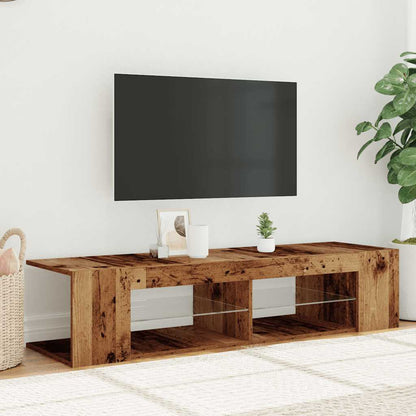 Mobile Porta TV con LED Legno Antico 135x39x30 cm Truciolato
