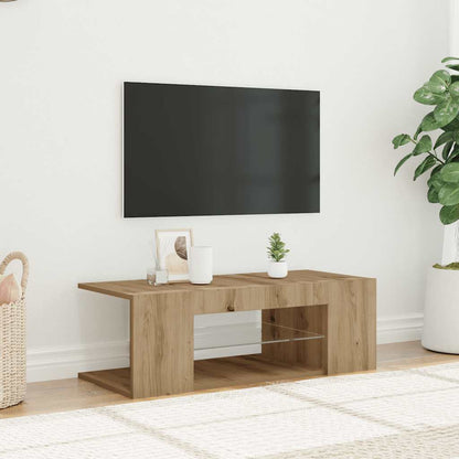 Mobile Porta TV con LED Artigianale 90x39x30 cm Multistrato