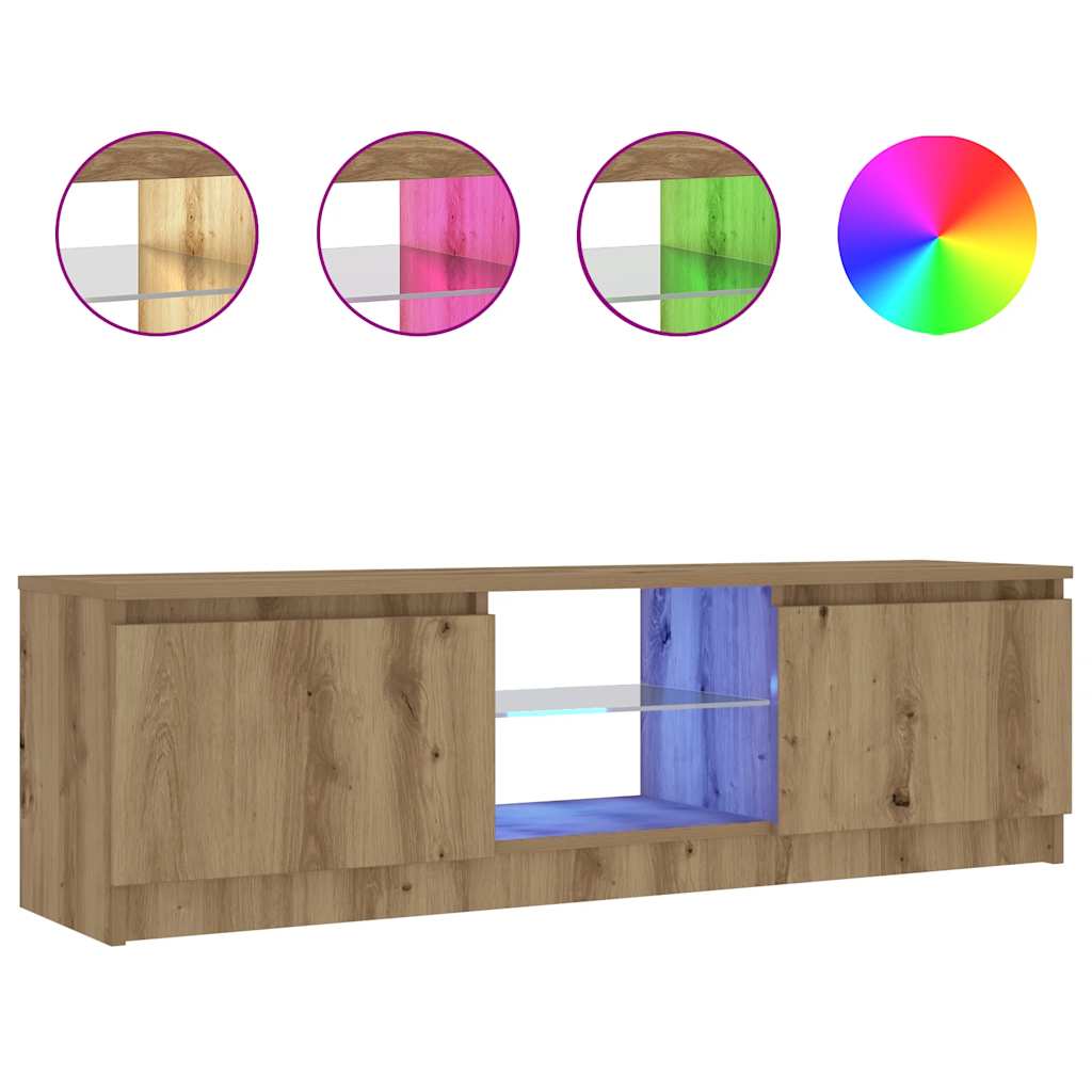 Mobile Porta TV con LED Artigianale 120x30x36 cm Multistrato