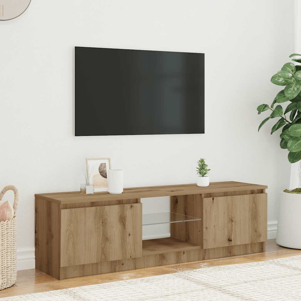 Mobile Porta TV con LED Artigianale 140x40x35,5 cm Multistrato