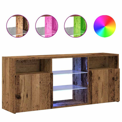 Mobile Porta TV con LED Legno Antico 120x30x50 cm Multistrato
