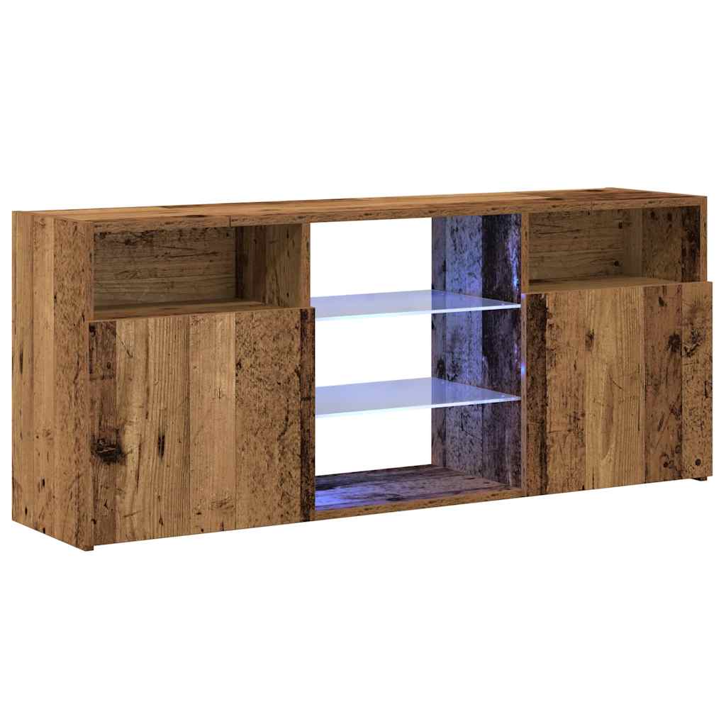 Mobile Porta TV con LED Legno Antico 120x30x50 cm Multistrato