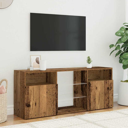 Mobile Porta TV con LED Legno Antico 120x30x50 cm Multistrato