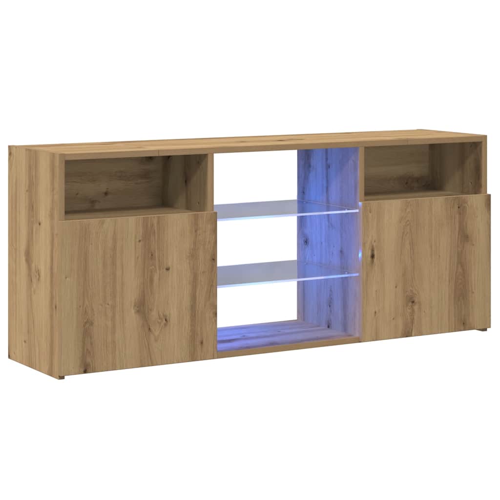 Mobile Porta TV con LED Artigianale 120x30x50 cm Multistrato