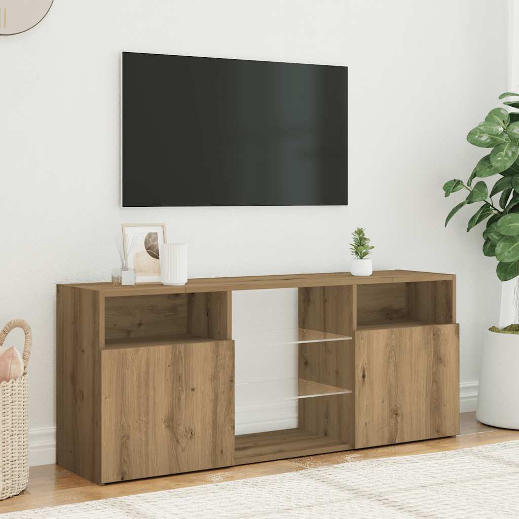 Mobile Porta TV con LED Artigianale 120x30x50 cm Multistrato