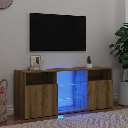 Mobile Porta TV con LED Artigianale 120x30x50 cm Multistrato