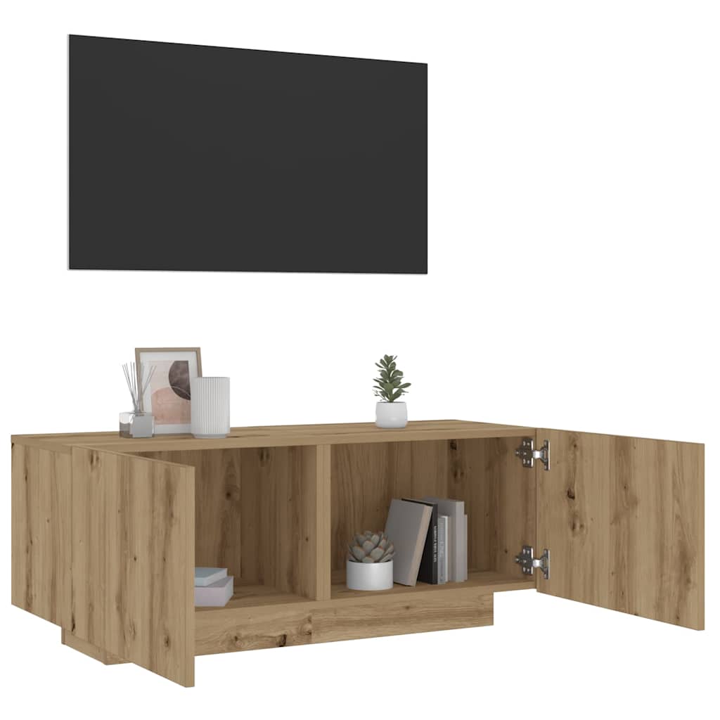 Mobile Porta TV Rovere Artigianale 100x35x40 cm in Truciolato