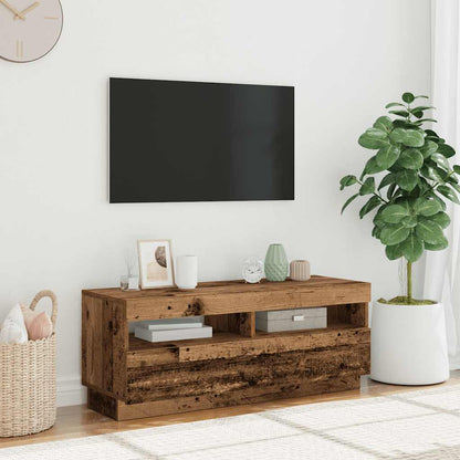 Mobile Porta TV con LED Legno Antico 100x35x40 cm Truciolato