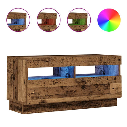 Mobile Porta TV con LED Legno Antico 80x35x40 cm Multistrato