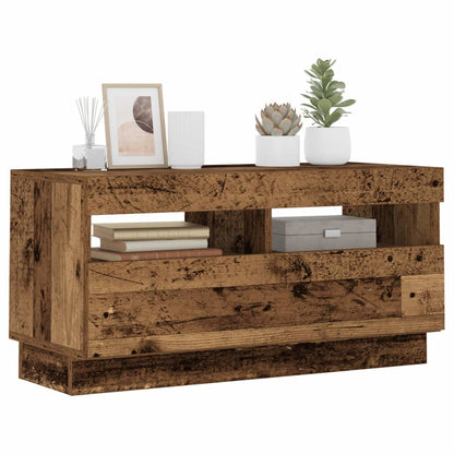 Mobile Porta TV con LED Legno Antico 80x35x40 cm Multistrato