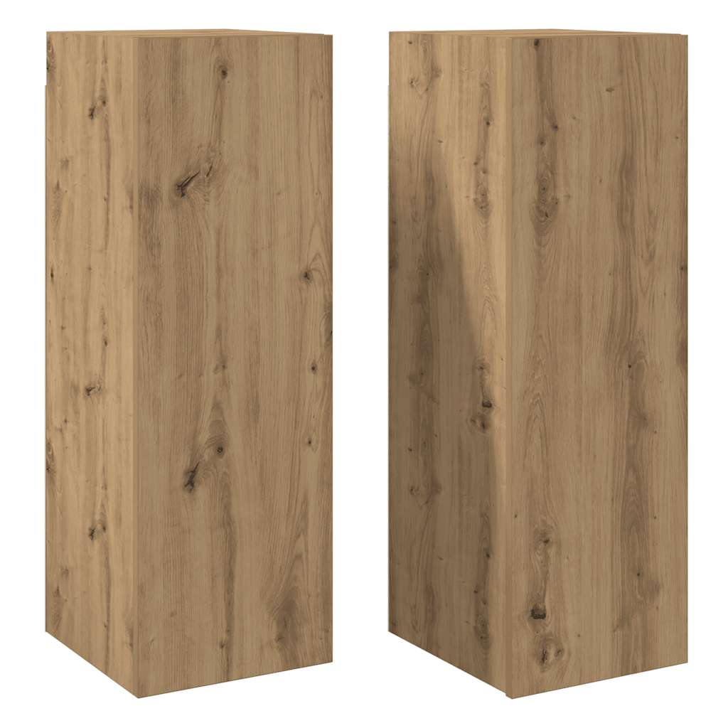Mobili TV 2 pz Artigianale 30,5x30x90 cm Legno Multistrato