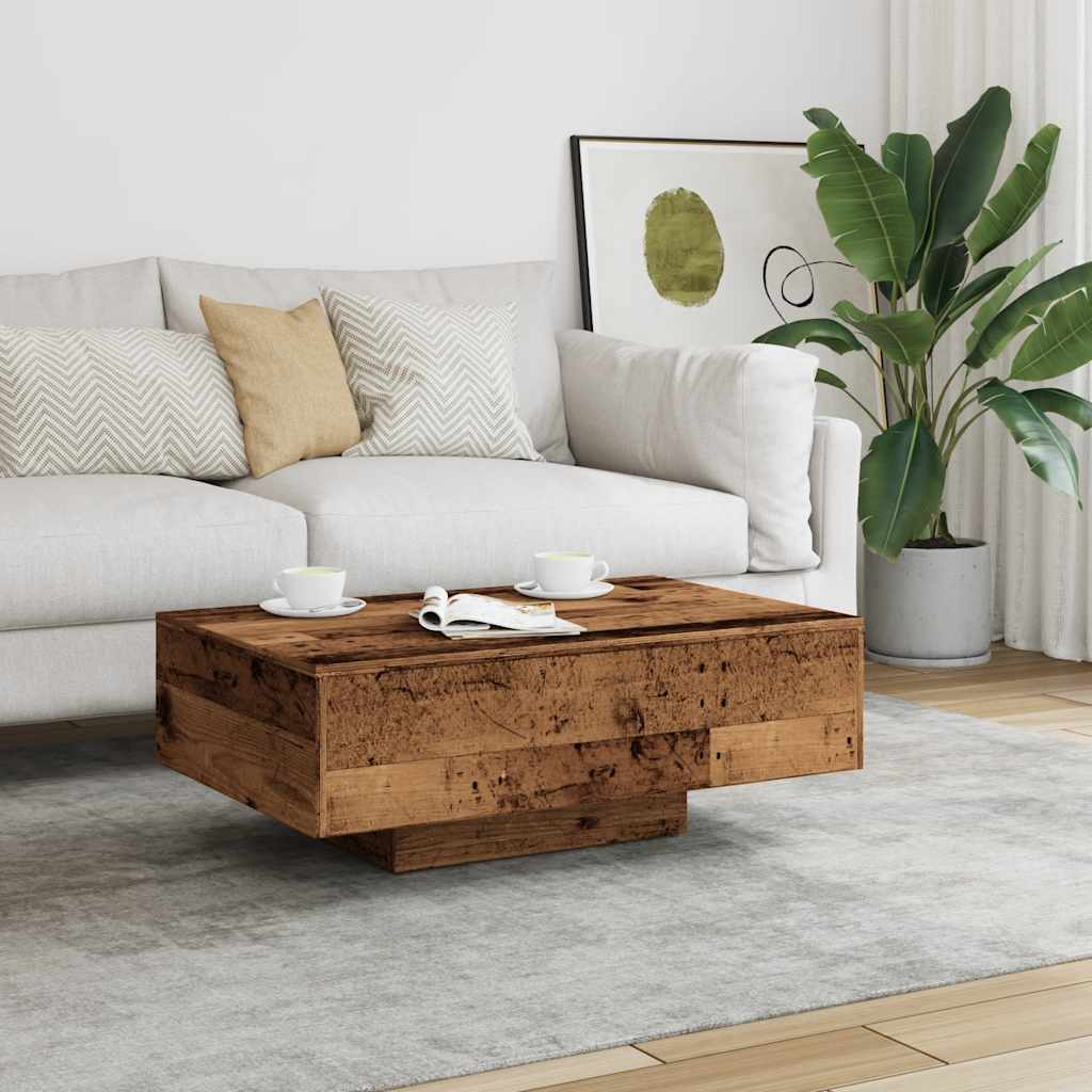 Tavolino da Salotto Legno Antico 85x55x31 cm Legno Multistrato