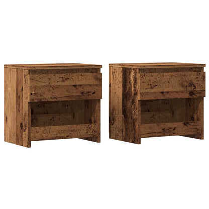 Comodini 2 pz Legno Antico 40x30x39 cm in Legno Multistrato