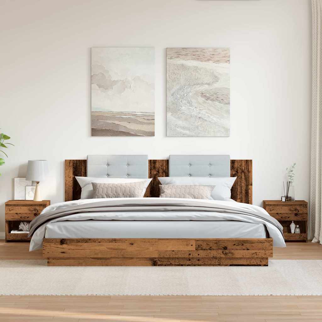 Comodini 2 pz Legno Antico 40x30x39 cm in Legno Multistrato