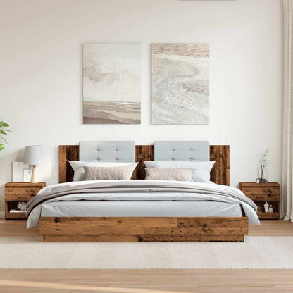 Comodini 2 pz Legno Antico 40x30x39 cm in Legno Multistrato