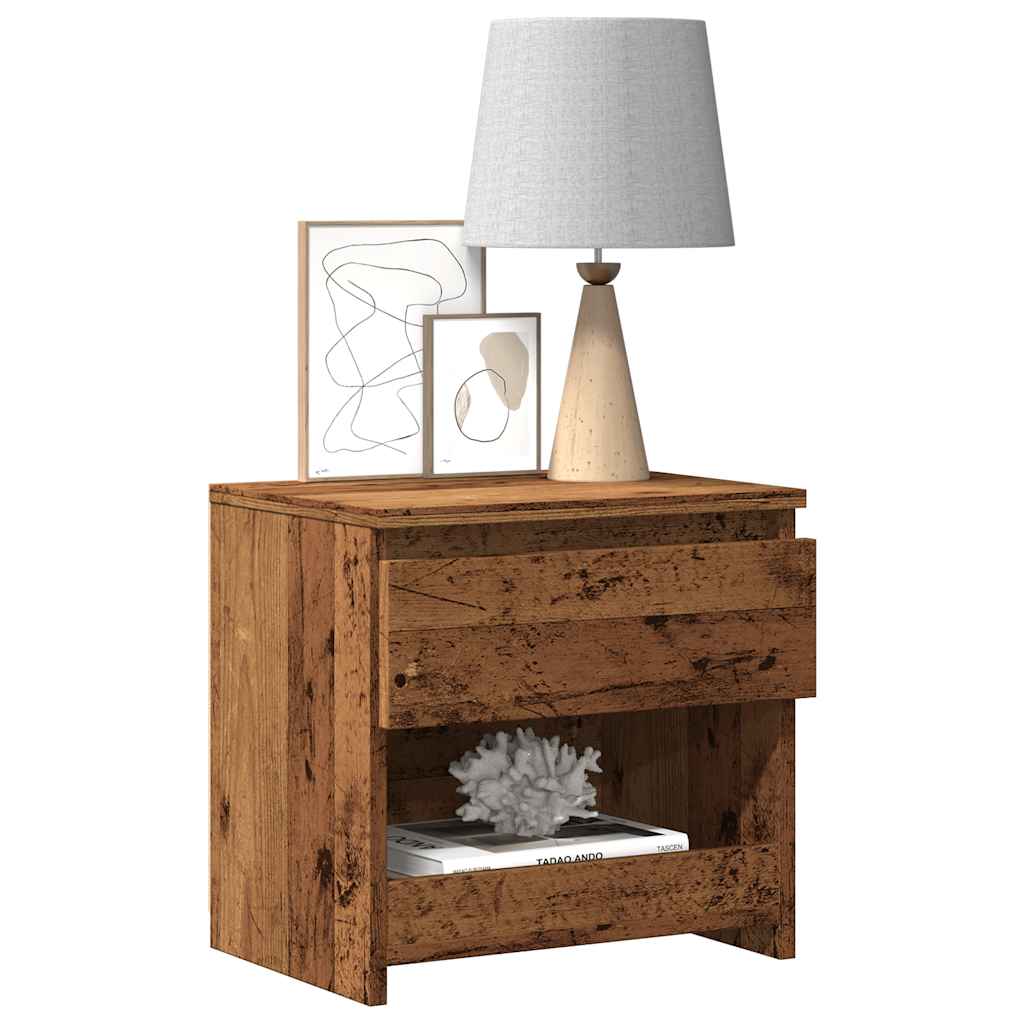 Comodini 2 pz Legno Antico 40x30x39 cm in Legno Multistrato