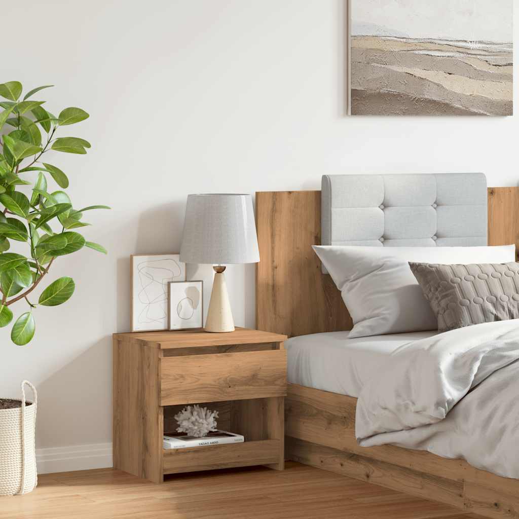 Comodino Rovere Artigianale 40x30x39 cm in Legno Multistrato