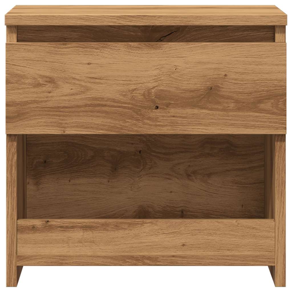 Comodini 2pz Rovere Artigianale 40x30x39cm in Legno Multistrato