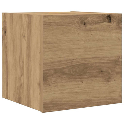 Armadietto TV Montato a Parete Rovere Artigianale 30,5x30x30 cm