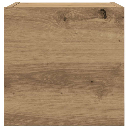 Armadietto TV Montato a Parete Rovere Artigianale 30,5x30x30 cm