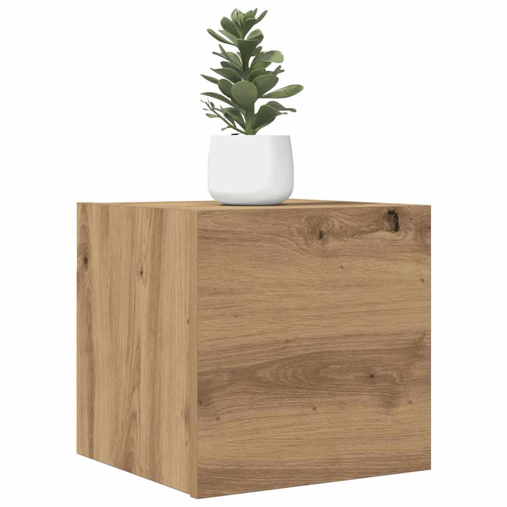 Armadietti TV Montati a Parete 2pz Artigianale 30,5x30x30 cm