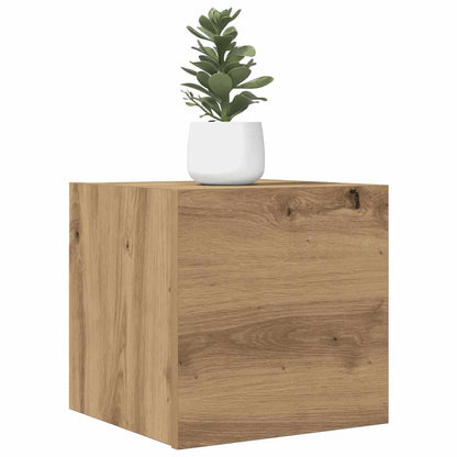 Armadietti TV Montati a Parete 2pz Artigianale 30,5x30x30 cm