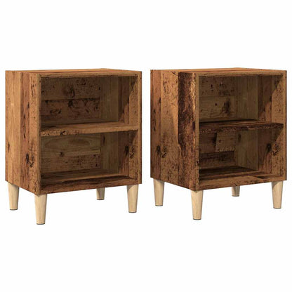 Comodini 2 pz Legno Vecchio 40x30x50 cm in Legno Multistrato