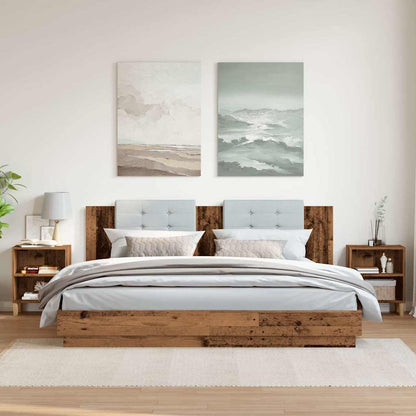 Comodini 2 pz Legno Vecchio 40x30x50 cm in Legno Multistrato