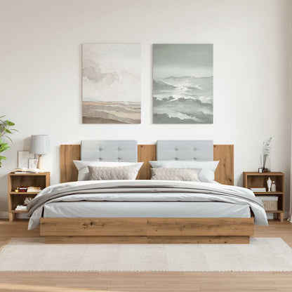 Comodini Rovere Artigianale 2 pz 40x30x50 cm Legno Multistrato