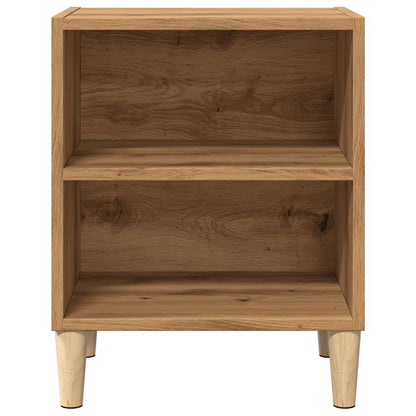 Comodini Rovere Artigianale 2 pz 40x30x50 cm Legno Multistrato