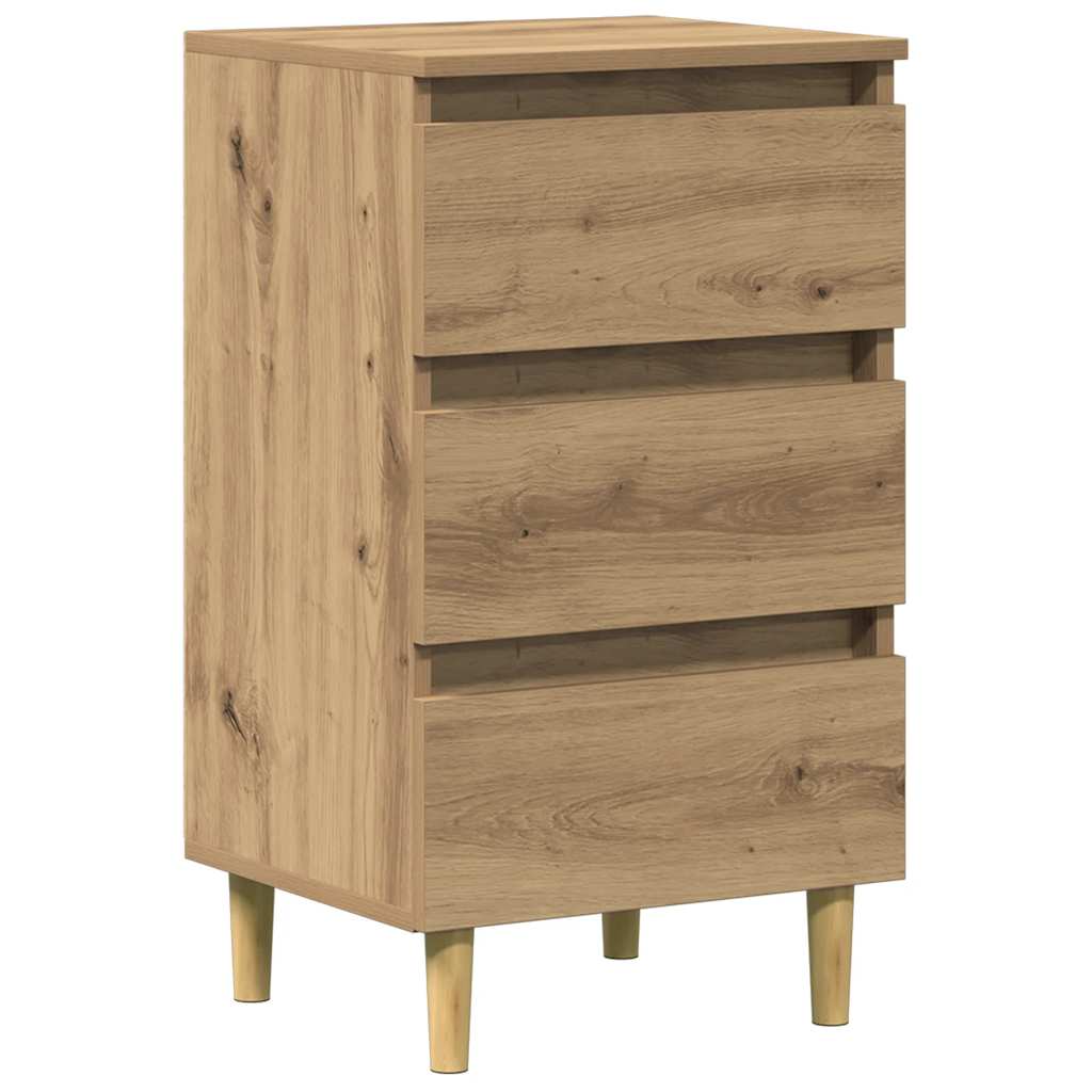 Comodino Rovere Artigianale 40x35x69 cm in Legno Multistrato