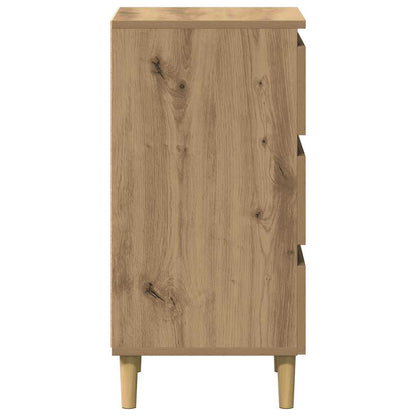 Comodino Rovere Artigianale 40x35x69 cm in Legno Multistrato
