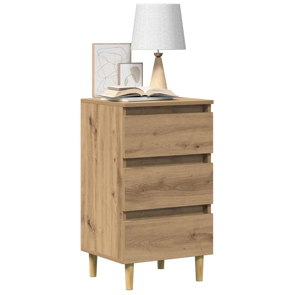Comodino Rovere Artigianale 40x35x69 cm in Legno Multistrato