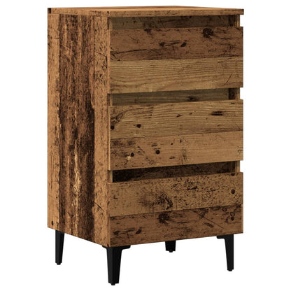 Comodino con Gambe in Metallo Legno Antico 40x35x69 cm